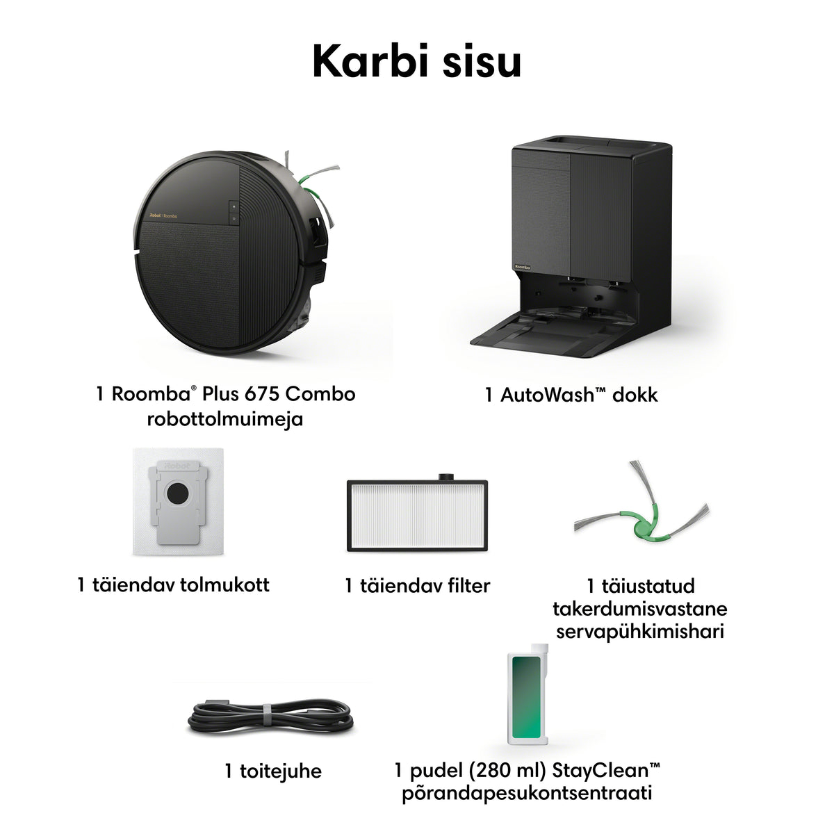 Roomba® Plus 675 Combo + AutoWash™-i dokk